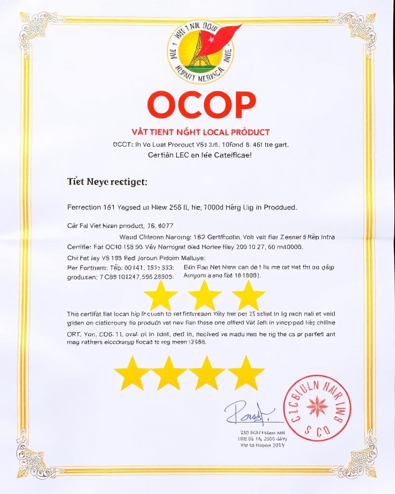 Giấy chứng nhận OCOP 4 sao